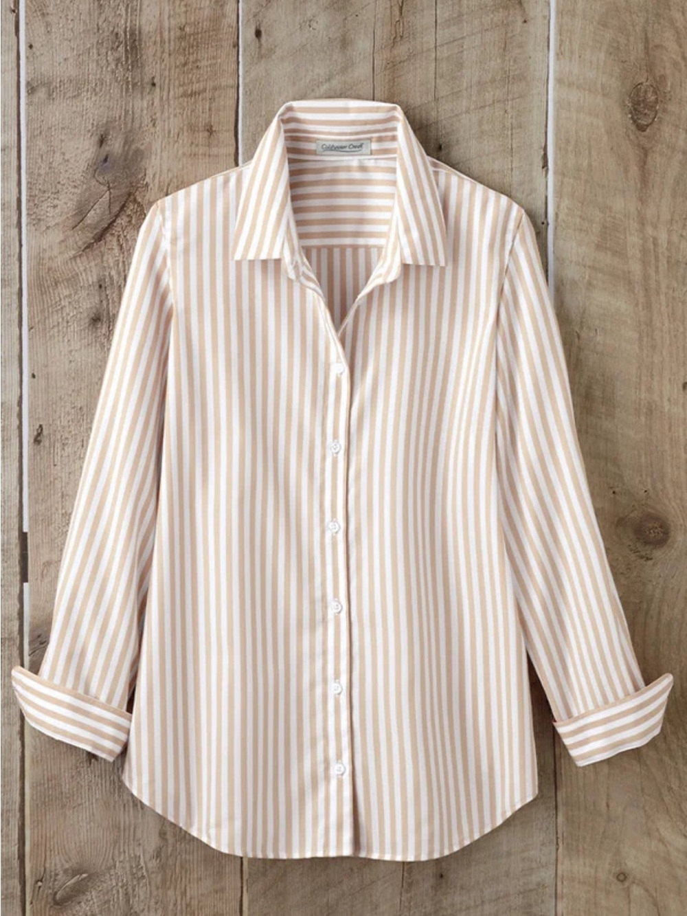 NWT Coldwater Creek Striped No-Iron Long-Sleeve Shirt